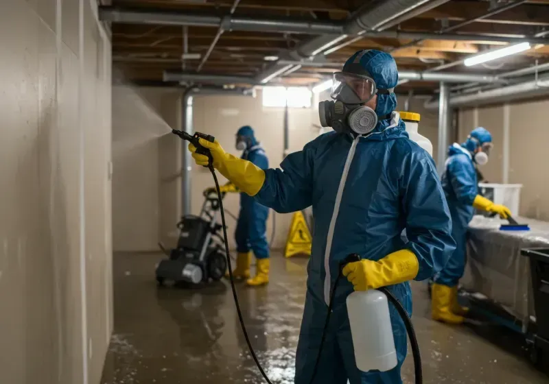 Basement Sanitization and Antimicrobial Treatment process in Anaconda, MT